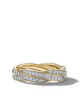 18kt yellow gold Cable Twist diamond ring