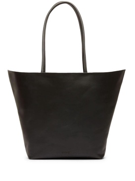 open-top leather tote bag