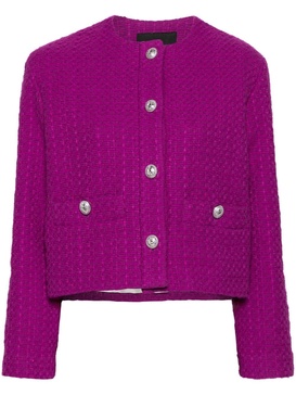 button-fastening tweed jacket