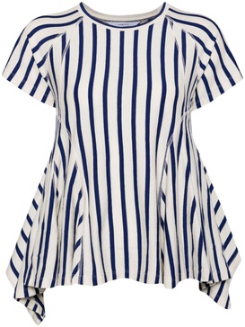 Stripe Flared Hem T-shirt