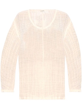 crew-neck linen top