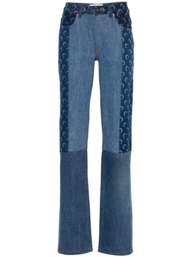 mid-rise straight-leg jeans