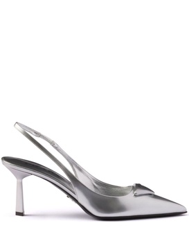 75mm metallic leather pumps