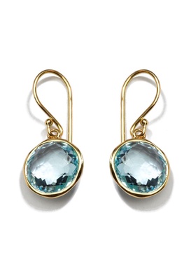 18kt yellow gold small Lollipop blue topaz drop earrings