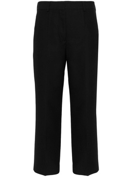 pressed-crease cropped trousers