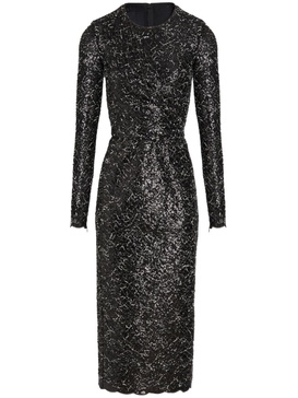 sequinned tweed midi dress