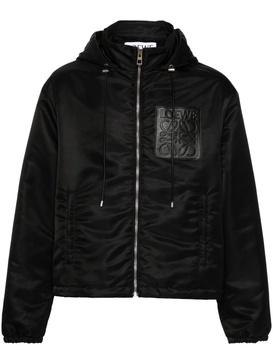 logo-patch hooded jacket