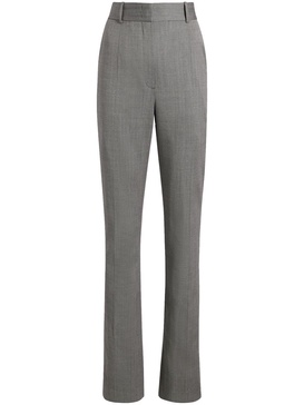 herringbone straight-leg trousers