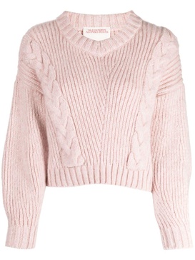 cable-knit ribbed cashmere jumper