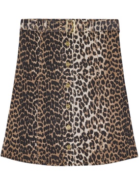 leopard-print strapless organic-cotton top