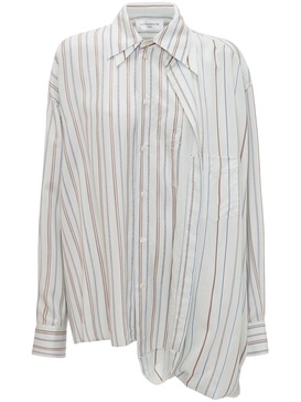 asymmetric striped long-sleeve shirt