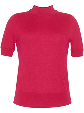 logo-embroidered cashmere top