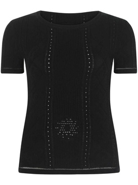 logo-embroidered knit t-shirt