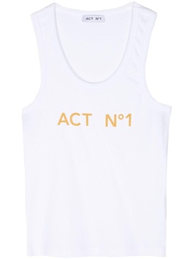 logo-print cotton tank top