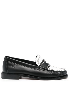 two-tone leather loafers