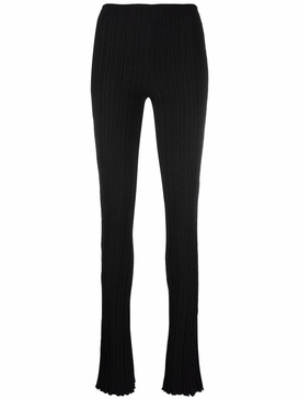 pleated slim-cut leggings