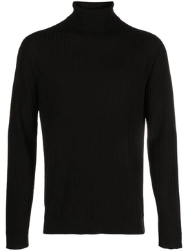 roll-neck intarsia-knit jumper