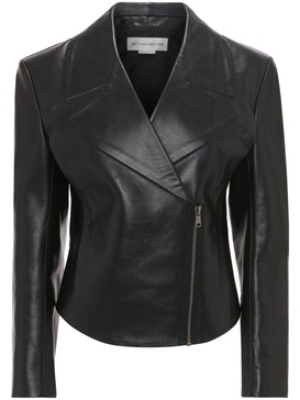 tailored leather biker jacket