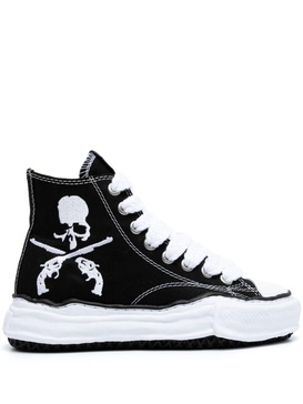 skull-print canvas sneakers