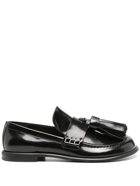 Black Tasselled Leather Loafers