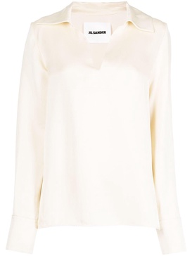 v-neck long-sleeved blouse 