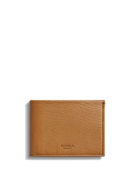 Slim grained-leather bi-fold wallet