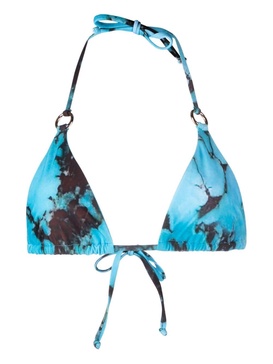 Mini Ring abstract-print bikini top