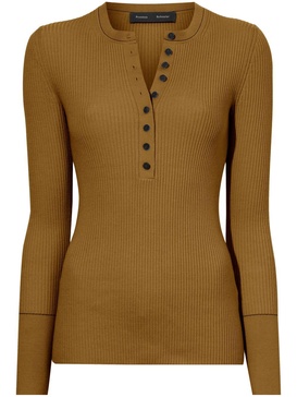 Henley fine-ribbed jumper