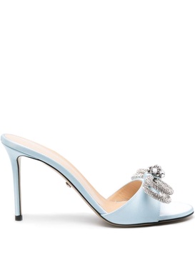 crystal-embellished bow-detail mules