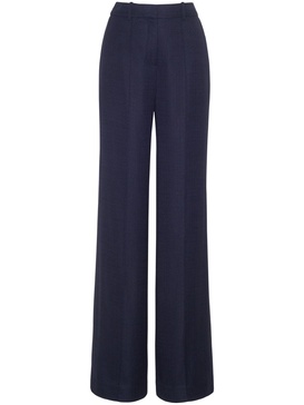 stretch-canvas wide-leg trousers