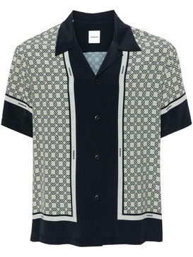 interlock-print satin shirt