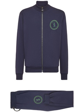 logo-embroidered cotton jogging set