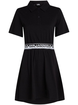 logo-waistband polo minidress