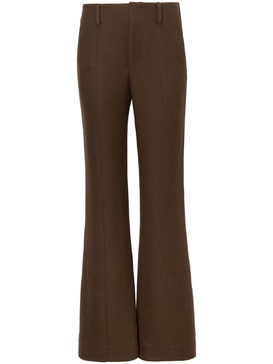 twill flared trousers