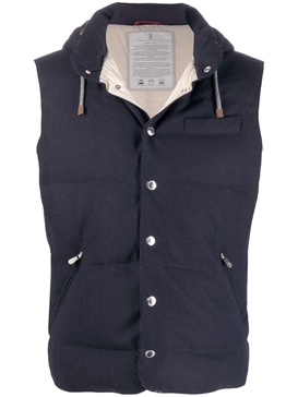 padded hooded sleeveless gilet