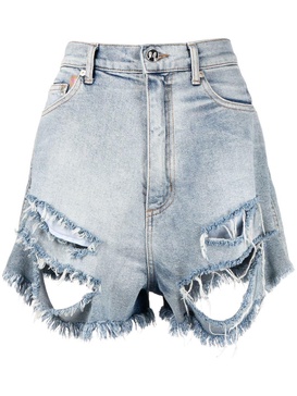 distressed denim shorts