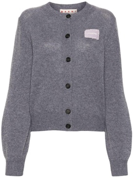 logo-patch cashmere cardigan