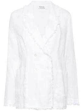 double-breasted linen blazer 