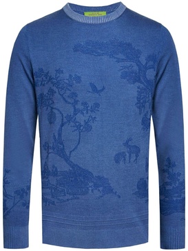 spray-effect jacquard jumper