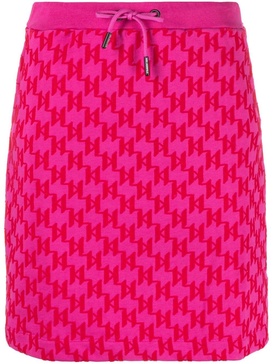 flocked logo miniskirt