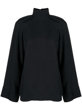 high-neck long-sleeve blouse 