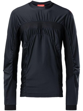 panelled gathered long-sleeved T-shirt