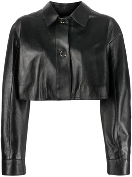 Shore cropped leather jacket