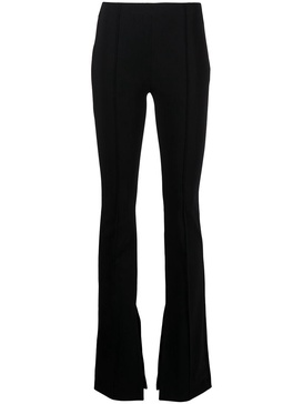 high-waist flared trousers