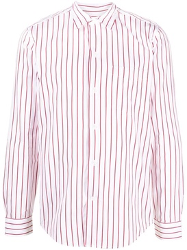 striped button-up cotton shirt