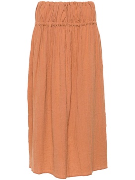 elasticated-waistband midi skirt