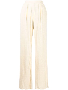 plissé straight-leg trousers