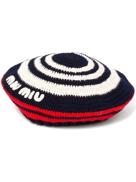 Logo-applied BERET CROCHET