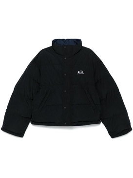 logo-embroidered puffer jacket