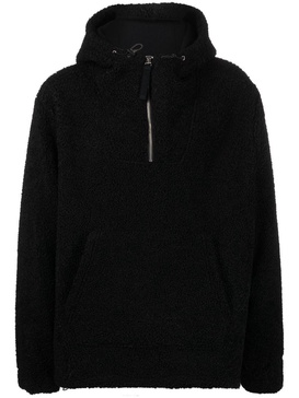 textured half-zip hoodie 